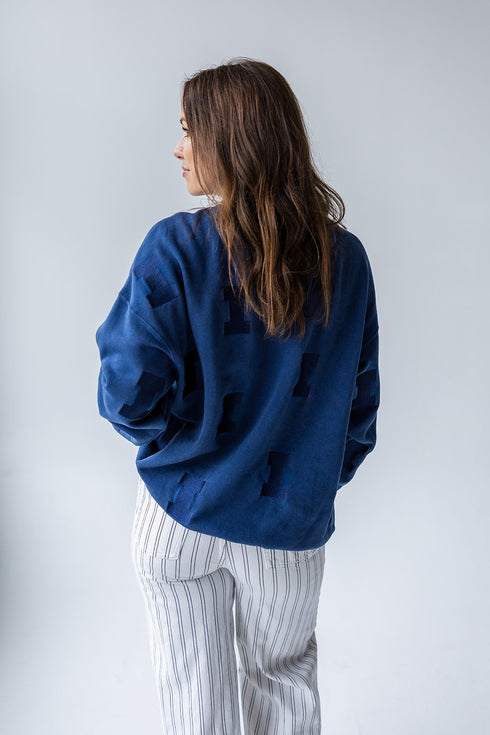 Illinois Ritter Repeat Lantern Sleeve Crew